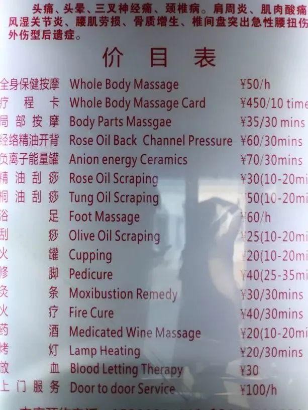 一張較為滿意的按摩清單