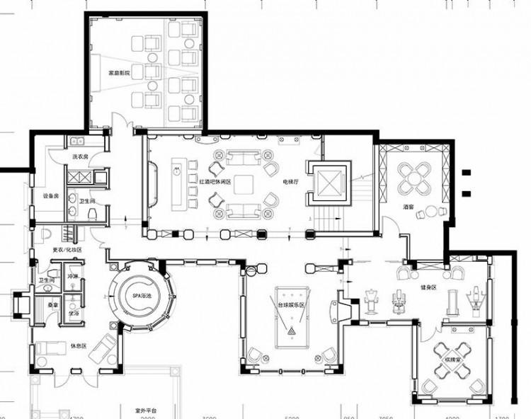 800平自建別墅600萬硬裝歐式風(fēng)格SPA酒吧全有了