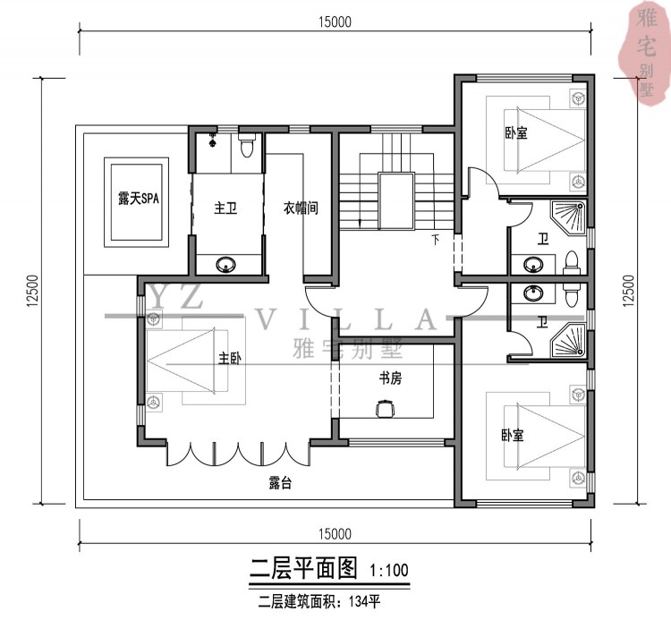 浙江兩層中式合院帶車庫露天SPA連廊入戶院內(nèi)景色環(huán)繞